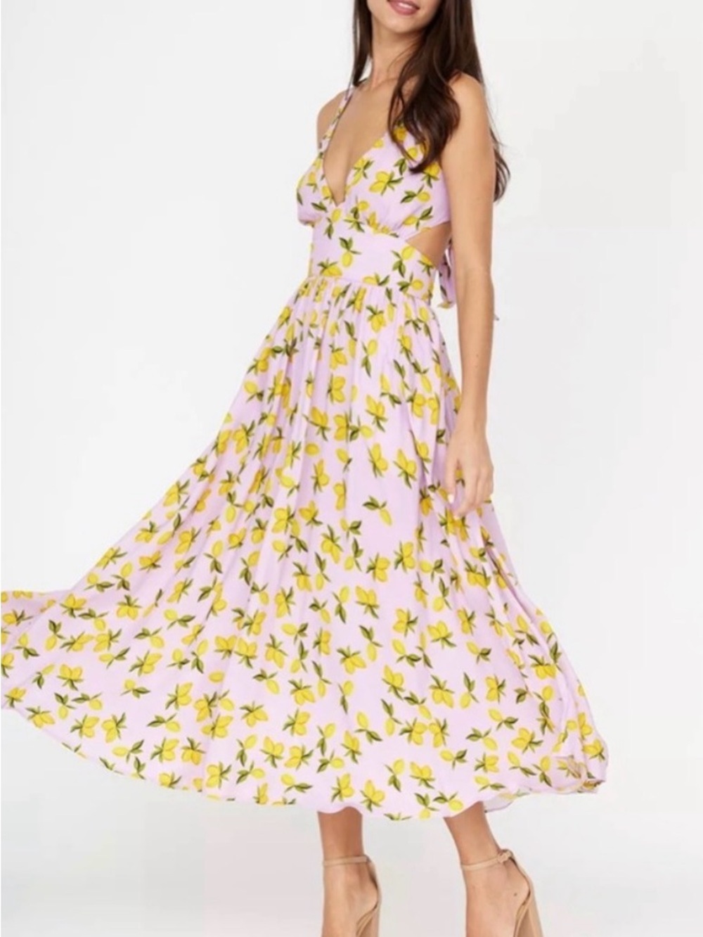 Yumi Kim Pink Maxi Dress with Yellow Floral Print